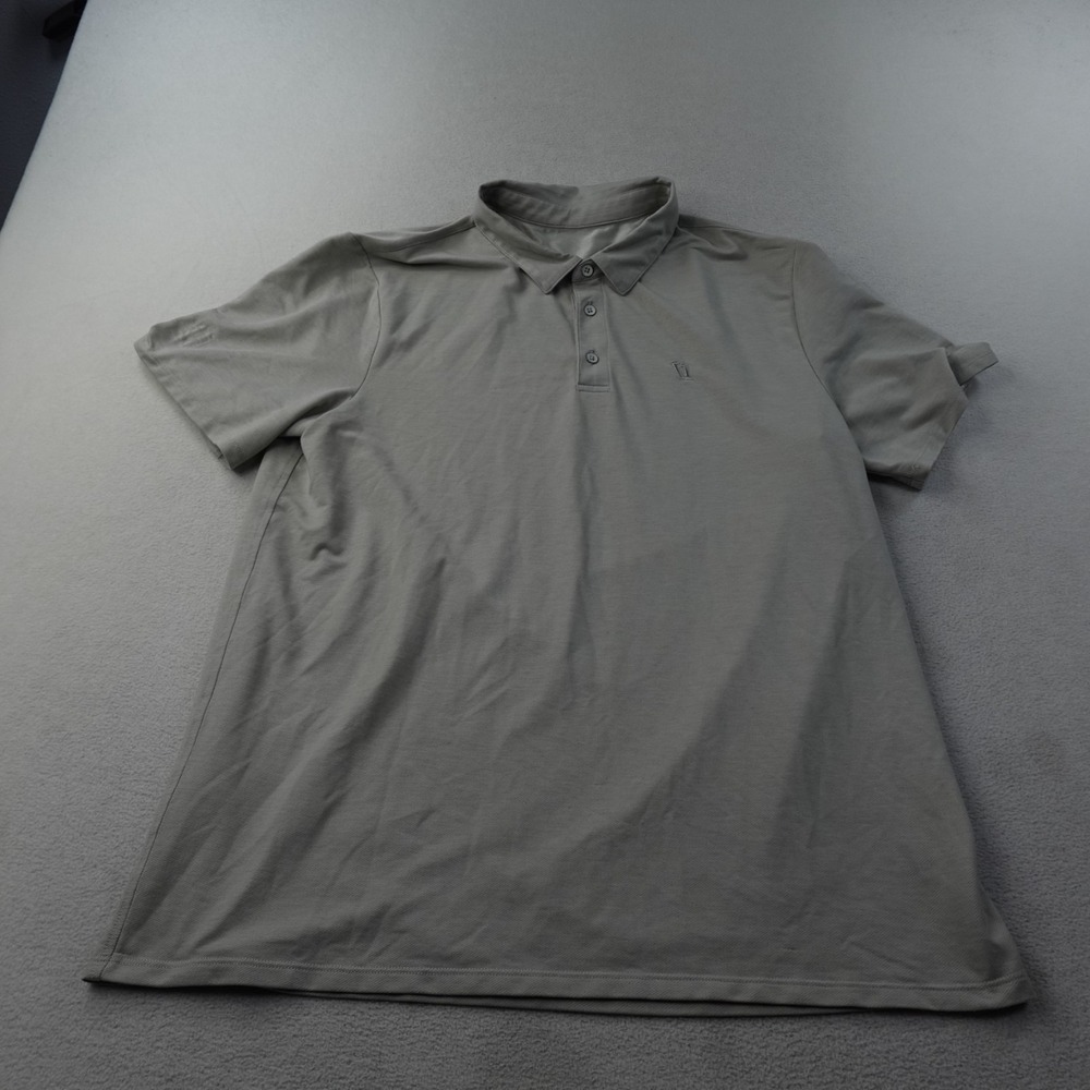 Vuori Knit Twill Polo Mens Large Gray Performance Stretch Golf Shirt V1004